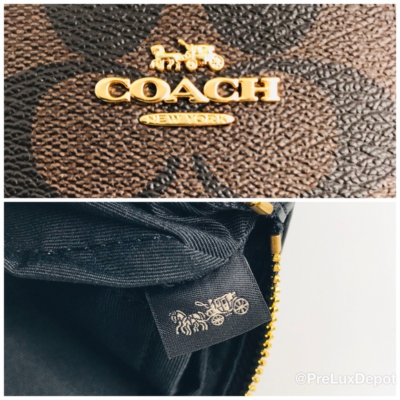 Coach Zip Long D. Brown Monogram Wristlet Wallet - Picture 5 of 8